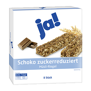 ja! Мюсли-батончики шоколадные с пониженным содержанием сахара 8x25г