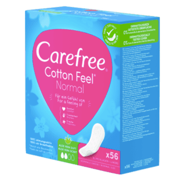 Carefree Slipeinlage Cotton Aloe Normal 56 St, Карефри Прокладки ежедневные Нормал с алоэ, 56шт, 2 упаковки (112 шт)