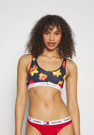 Tommy Hilfiger BRALETTE PRINT Bustier black ПРИНТ БРАЛЕТТ Бюстье черный