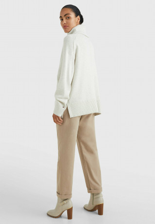 Tommy Hilfiger ROLL-NK Jumper white dove heather РОЛЛ-НК джемперы белый голубь вереск