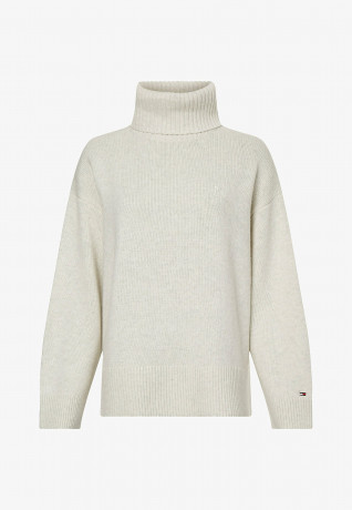 Tommy Hilfiger ROLL-NK Jumper white dove heather РОЛЛ-НК джемперы белый голубь вереск