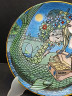 Тарелка декоративная винтажная ELG "Русалка с сокровищами и петух" (илл. Ганс Арнольд), к 550 юбилею Фалькенбергшуса, в ярких оттенках, фарфор, 19.5 см, Швеция, 1984 год.