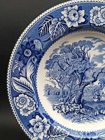 Тарелки винтажные Wood & Sons, Коллекция "Woodland", фарфор, 5 шт., 23 см, Великобритания, 1960-70гг.