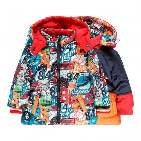 boboli Wende-Steppjacke mit Kapuze Collage Двусторонняя стеганая куртка с коллажем на капюшоне