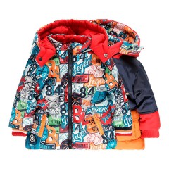 boboli Wende-Steppjacke mit Kapuze Collage Двусторонняя стеганая куртка с коллажем на капюшоне
