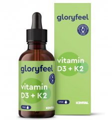 Gloryfeel D3 + K2 50ml, Витамин Д3 К2 для иммунитета и костей, жидкий, 1000ME, 50 мл