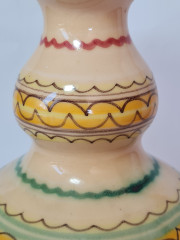 Ваза-кувшин винтажная Iapaz D.F. P.Artobispo, керамика с цветочным декором, ручная роспись, 24 x 17 см, 1960-70гг.