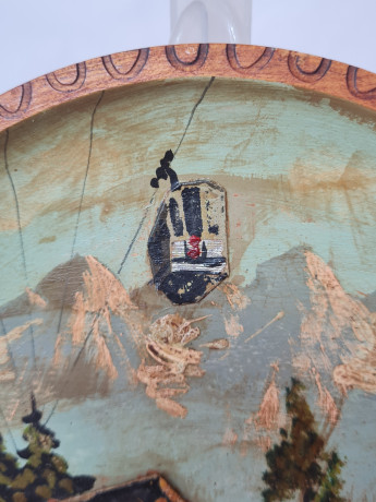 Декоративная тарелка винтажное, резьба по дереву, ручная работа, 18 x 2,5 см, Германия, 1960-70гг.