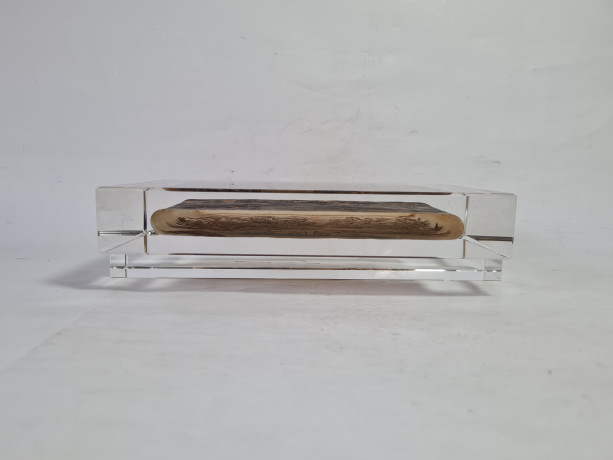 Декоративная 3Д картина в стекле "Горный пейзаж. Китай", 18,5 x 3 x 11,5 см, Германия, 1960-70гг. 