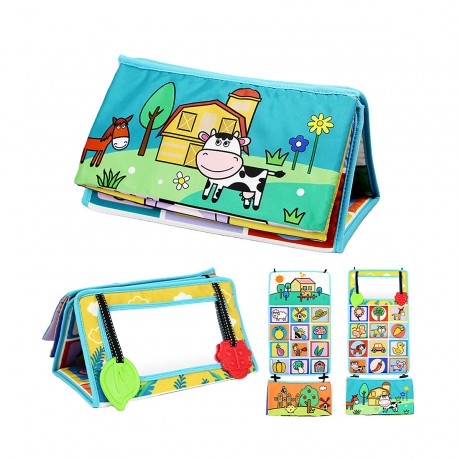 frler frler Stoffbuch mit Spiegel Baby Fuhlbuch Knisterbuch Lernspielzeug Babybucher fur Kinder Тканевая книга frler с зеркалом