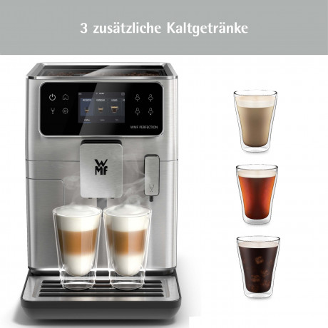 WMF WMF Kaffeevollautomat Perfection 680, (41 x 25 x 37,1 cm, 15 bar, 1550 W) inkl. 0,6l Milchbehalter  Полностью автоматическая кофемашина WMF Perfection 680 (41 x 25 x 37,1 см, 15 бар, 1550 Вт), включая контейнер для молока емкостью 0,6 л.