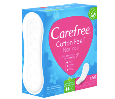 Carefree Slipeinlage Cotton Aloe Normal 56 St, Карефри Прокладки ежедневные Нормал с алоэ, 56шт, 3 упаковки (168 шт)
