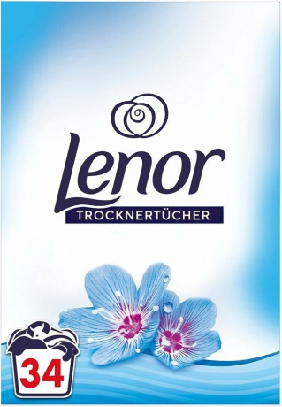 Lenor Trockentucher Ленор Ароматизирующие салфетки для сушильной машины, "Апрельская свежесть",  34 шт.