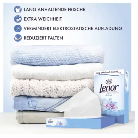 Lenor Trockentucher Ленор Ароматизирующие салфетки для сушильной машины, "Апрельская свежесть", 34 шт.
