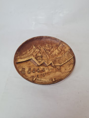 Резная настенная 3D тарелка Миттенвальда, ручная работа, 15 x 2 см, Германия, 1960-70гг.