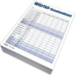 RNK Verlag Block Wurfelspiel-Gewinnblatt Блок Craps Выигрышная рука