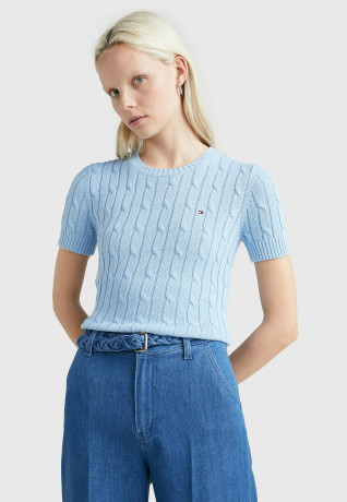 Tommy Hilfiger CABLE SHORT SLEEVE Print T-shirt vessel blue CABLE SHORT SLEEVE Футболка с принтом сосуд синий