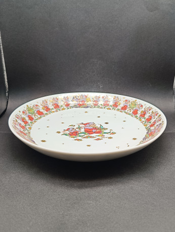 Тарелка сервировочная винтажная Rosenthal с рождественским декором, фарфор, 28 см, Германия, 1970-80гг.