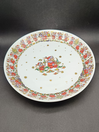 Тарелка сервировочная винтажная Rosenthal с рождественским декором, фарфор, 28 см, Германия, 1970-80гг.