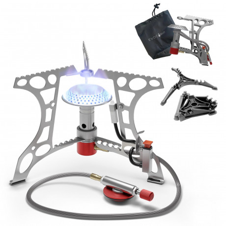 EVOCAMP EVOCAMP Gaskocher Mini Gaskocher 3.2 kW mit Piezo-Zunder, ideal fur Outdoor Camping  Газовая плита EVOCAMP Мини-газовая плита 3,2 кВт с пьезо-трутом, идеально подходит для кемпинга на открытом воздухе