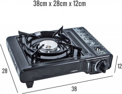 JUNG JUNG Gaskocher mobiler Campingkocher Gaskocher + 8 Kartuschen Gas, Autark verwendbar, (Gaskocher Notfall, Kartuschenkocher, Butangaskocher, praktischem Transportkoffer, erhitzen  aufwarmen Lebensmittel), mobiler Gaskocher, Outdoor geeignet Camping Ko