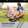 JUNG JUNG Gaskocher mobiler Campingkocher Gaskocher + 8 Kartuschen Gas, Autark verwendbar, (Gaskocher Notfall, Kartuschenkocher, Butangaskocher, praktischem Transportkoffer, erhitzen  aufwarmen Lebensmittel), mobiler Gaskocher, Outdoor geeignet Camping Ko