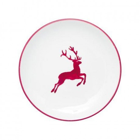 Gmundner Keramik Gmundner Keramik Rubinroter Hirsch Dessertteller / Fruhstucksteller Cup d: 20 cm / h: 2,6 cm Десертная тарелка Gmundner Ceramics Ruby Red Deer / Тарелка для завтрака d: 20 см / высота: 2,6 см