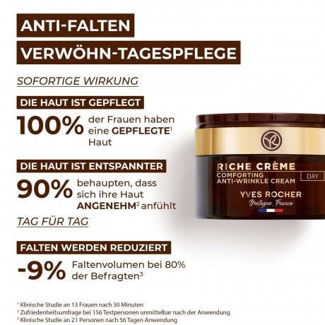Yves Rocher Riche Creme Antifalten Verwohn-Tagespflege  Насыщенный крем против морщин дневной уход за телом
