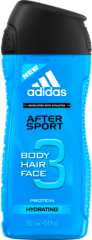 adidas Men After Sport Средство для Мужчин 3 в 1 для Тела, Волос и Лица, 250 мл