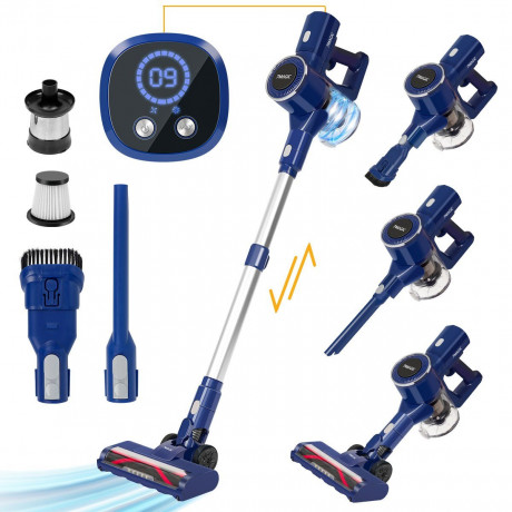 7Magic 7Magic Akku-Handstaubsauger, 160,00 W, 4 in 1 Teleskop-Staubsauger, 25Kpa, max. 40min Laufzeit,5-stufigem Filtersystem, 1,0L Staubbehalter Blau Беспроводной ручной пылесос 7Magic, 160,00 Вт, телескопический пылесос 4 в 1, 25 кПа, время работы до 40