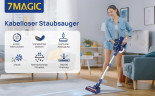 7Magic 7Magic Akku-Handstaubsauger, 160,00 W, 4 in 1 Teleskop-Staubsauger, 25Kpa, max. 40min Laufzeit,5-stufigem Filtersystem, 1,0L Staubbehalter Blau Беспроводной ручной пылесос 7Magic, 160,00 Вт, телескопический пылесос 4 в 1, 25 кПа, время работы до 40