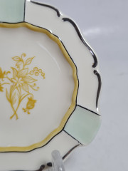 Пепельница винтажная Elfenbein Bavaria с цветочным декором, фарфор, 10,5 x 1,5 см, Германия, 1960-70гг.