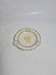 Пепельница винтажная Elfenbein Bavaria с цветочным декором, фарфор, 10,5 x 1,5 см, Германия, 1960-70гг.