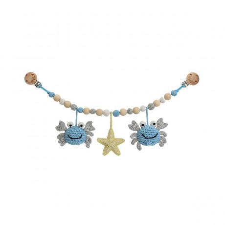 SindiBaba® Kinderwagenkette Krabbbe PINCER  gehakelt mit Rasseln Краб-цепочка для коляски PINCER связанный крючком с погремушками