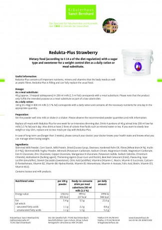 Krauterhaus Sanct Bernhardt Redukta-Plus Strawberry Value Pack, 1200 г