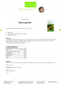 Krauterhaus Sanct Bernhardt Soup snack "Mixed vegetable", 20 г