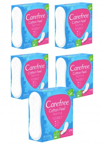 Carefree Slipeinlage Cotton Aloe Normal 56 St, Карефри Прокладки ежедневные Нормал с алоэ, 56шт, 5 упаковок (280 шт)