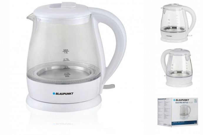 Blaupunkt Blaupunkt Wasserkocher Wasserkocher Blaupunkt EKG301 Weiss Glas Aluminium 1630 W 1 L  Чайник Blaupunkt Чайник Blaupunkt EKG301 белый стекло алюминий 1630 Вт 1 л