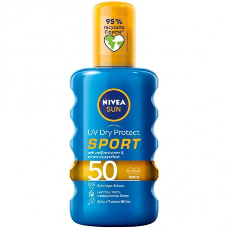 Nivea UV Dry Protect Sport Transparentes Spray LSF 50  UV Dry Protect Sport Прозрачный спрей SPF 50