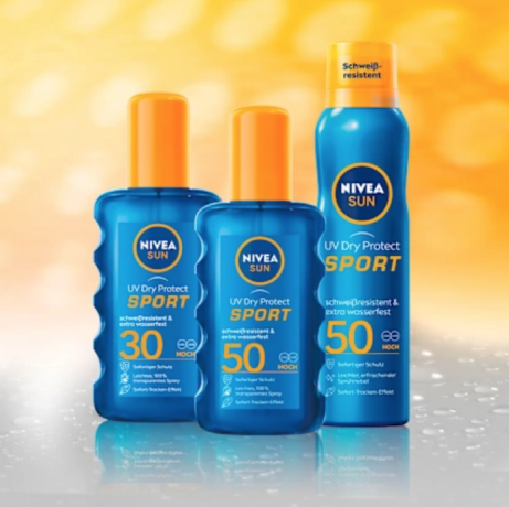 Nivea UV Dry Protect Sport Transparentes Spray LSF 50 UV Dry Protect Sport Прозрачный спрей SPF 50