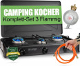 Magnum Wave Magnum Wave Gaskocher MAGNUM Trio 3- Flammiger Campingkocher, (Camping-Set, 1-St., Ideal fur Camping und Angeln), Gaskocher Trio inkl. Gasschlauch Campingkocher  Газовая плита Magnum Wave MAGNUM Trio походная печь с 3 пламенем, (походный набор