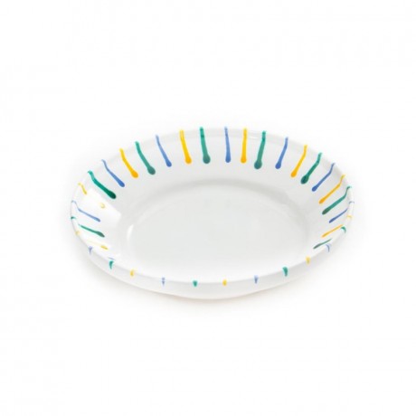 Gmundner Keramik Gmundner Keramik Buntgeflammt Reifschussel ohne Henkel d: 32 cm / h: 7,4 cm Чаша для глазури из разноцветной глазури Gmundner Ceramics без ручки d: 32 см / высота: 7,4 см