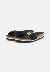 Tommy Hilfiger MOLDED FOOTBED FLAT  Mules black ПЛАТФОРМА С ФОРМОВАННЫМИ СТУПИЦАМИ Мюли черный