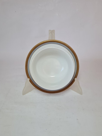 Набор посуды PMR Bavaria Jaeger & CO, белый фарфор с золотым декором, чаша+тарелка, 17 x 8 см, Германия, 1960-70гг.