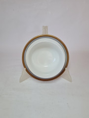 Набор посуды PMR Bavaria Jaeger &amp; CO, белый фарфор с золотым декором, чаша+тарелка, 17 x 8 см, Германия, 1960-70гг.