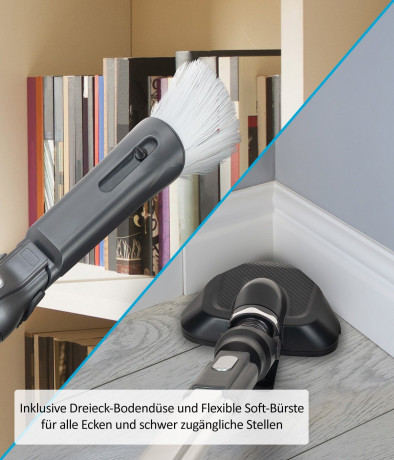 Genius Genius Akku-Handstaubsauger INVICTUS ONE 3.0e Deluxe-Set 22-tlg. Bodenstaubsauger Kabellos, 120,00 W, beutellos HEPA Filter fur Auto Zuhause, 15000 Pa LED Licht Ladestation Soft Textilburste fur Teppich Tierhaar  Беспроводной ручной пылесос Genius 