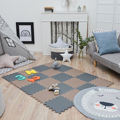 LittleTom Puzzlematte Uni Grau Braun 20 Teile Коврик-пазл Uni Grey Brown 20 деталей