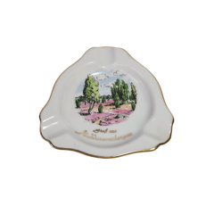 Пепельница винтажная Plankenhammer Floss Bavaria "Пейзаж в Нуддернбергене", фарфор, 8,5 x 1,5 см,  Германия, 1960-70гг.