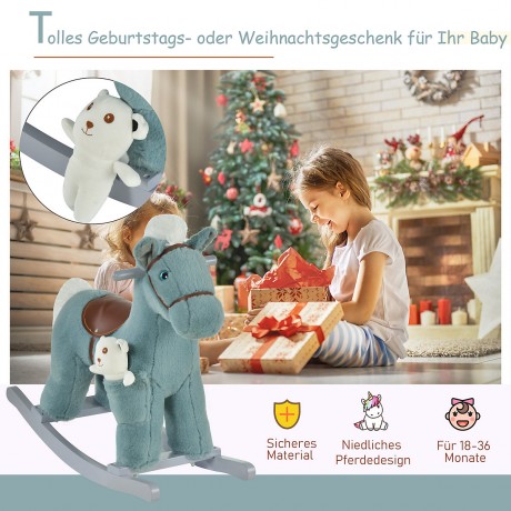 HOMCOM Schaukelpferd mit Soundeffekten Лошадка-качалка со звуковыми эффектами