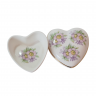 Шкатулка винтажная Royal Tara Irisch / Galway Ireland в форме сердца с лиловыми цветами, ручная работа, костяной фарфор, 6,5 см, Ирландия, 1960-70г.